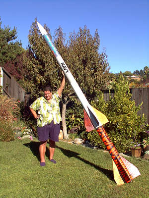 Rocketdyne Systems NorthStar Two-Stage Rocket and me in my backyard