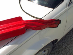 nose of the melted rocket