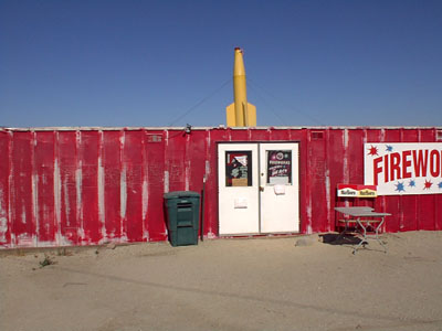 rocket at fireworks stand